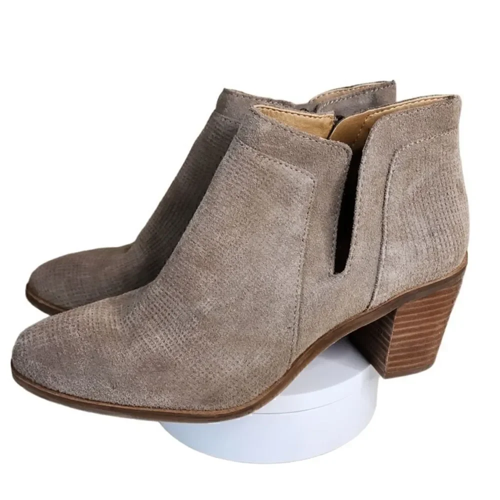 Lucky Brand- Women's Ponic Oil Suede Ankle Booties in Cinder Zip Size,  Size 10